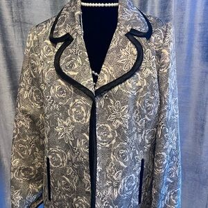 Laura Ashley Monochrome Floral Blazer
